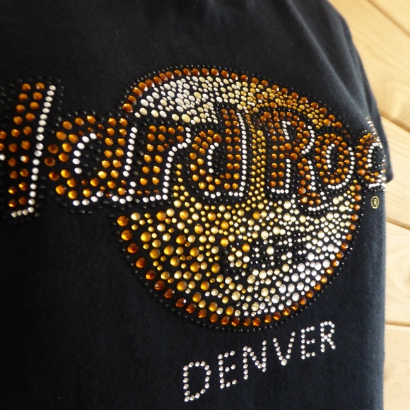 Hard Rock Cafe Denver Studs Rhinestone Bling Shirt - Picture 7 of 8